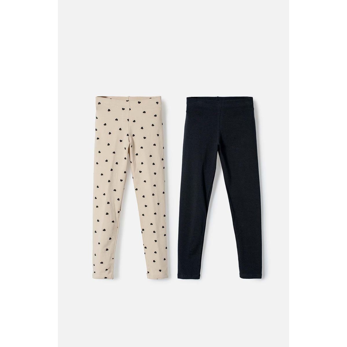 MIC - Pack X2 Leggins de Mic Caqui y negro para niña