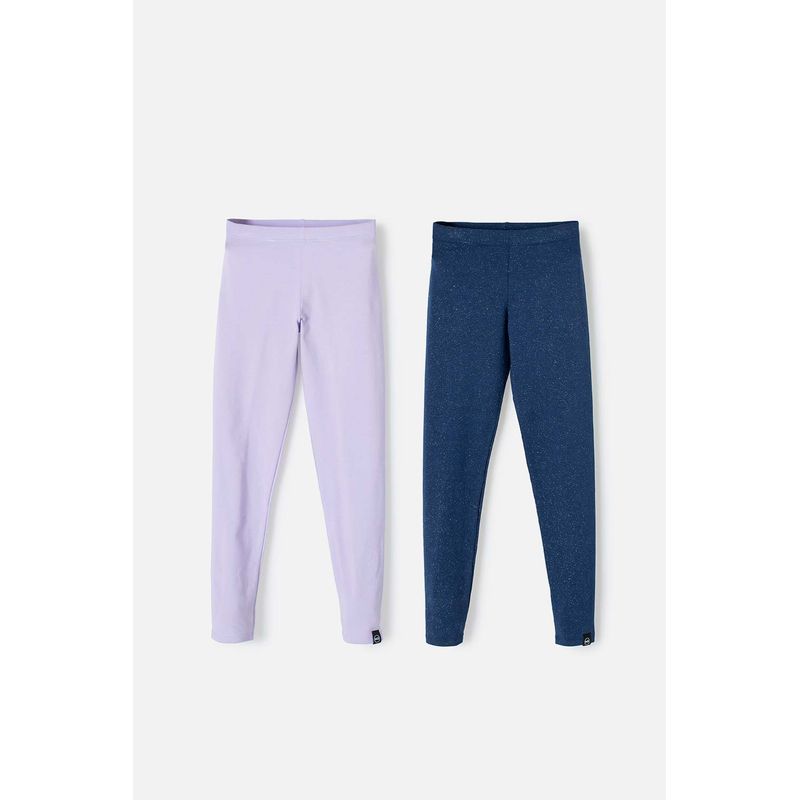 MIC - Pack X2 Leggins de Mic lavanda y azul para niña