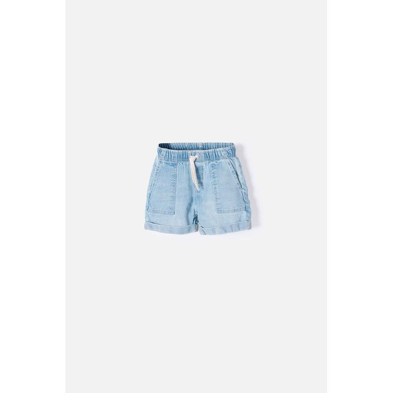 LITTLEMIC - Short de Littlemic con cordón azul para niña 2T a 5T