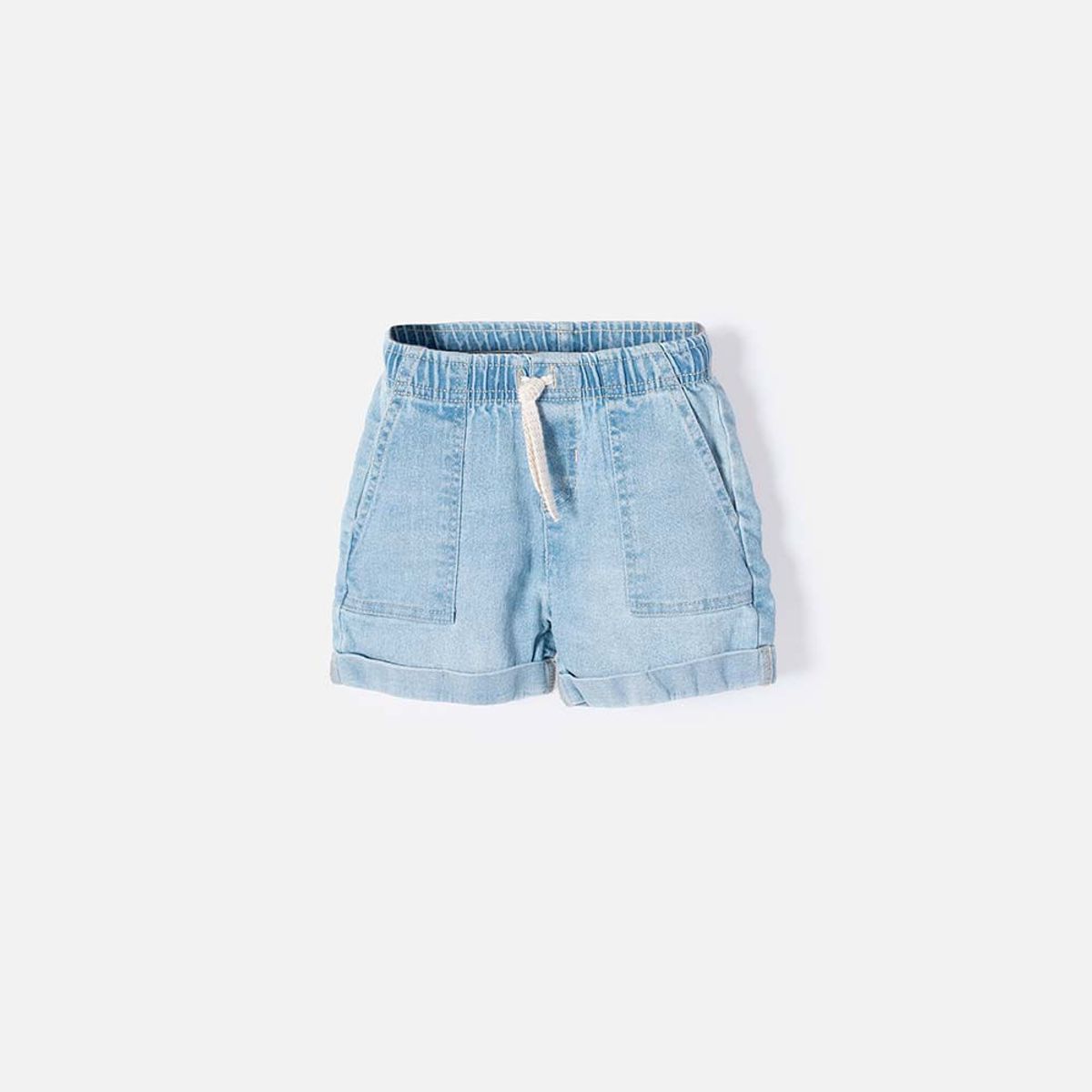 LITTLEMIC - Short de Littlemic con cordón azul para niña 2T a 5T