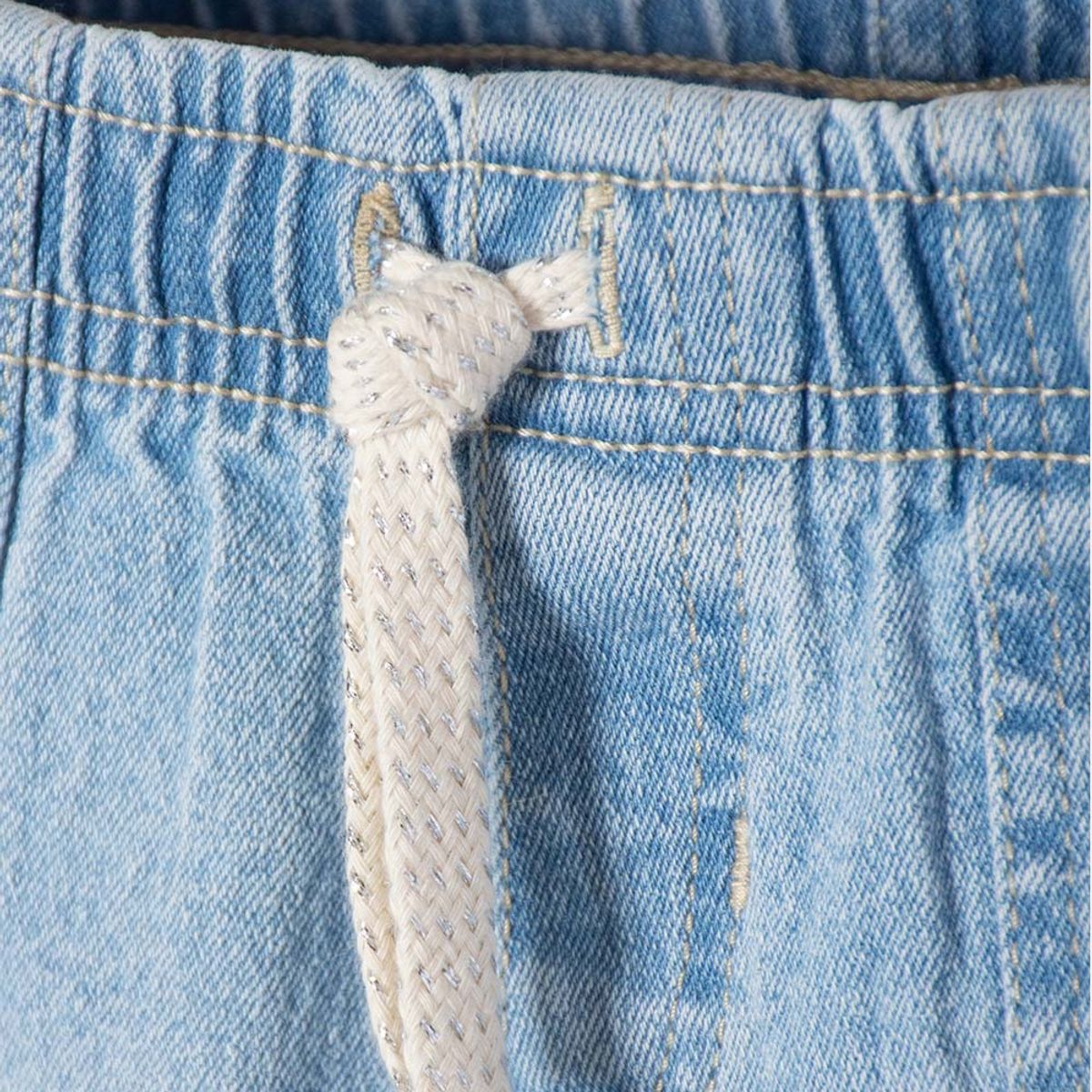 LITTLEMIC - Short de Littlemic con cordón azul para niña 2T a 5T