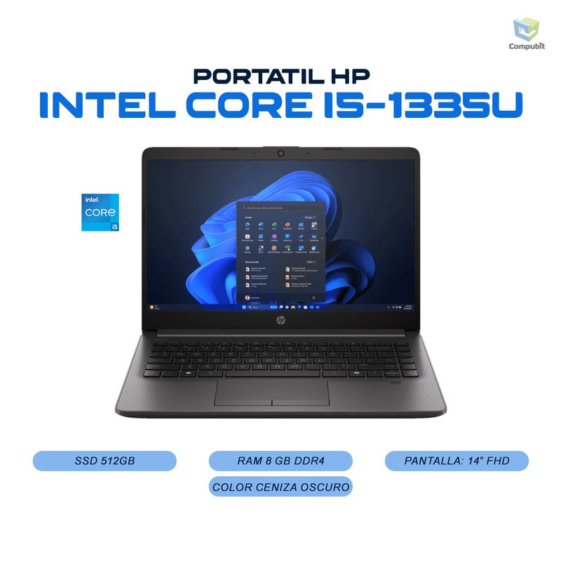 HP - Portatil HP Intel Core i5-1335U 8GB 512GB SSD 14 - 240R G9