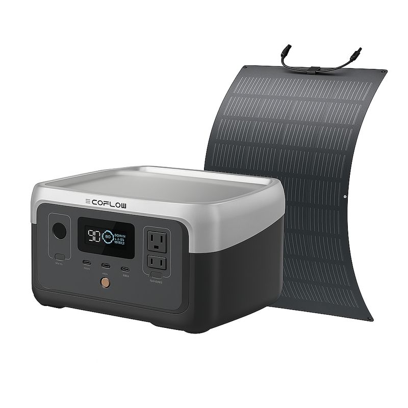 ECOFLOW - Kit Solar Portátil Ecoflow River 2 300w + Panel Flexible 100w