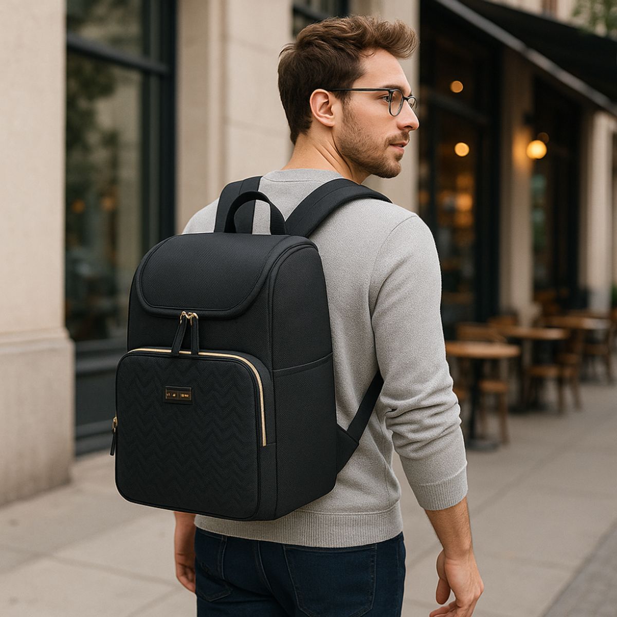 GENERICO - Maleta Morral Poliéster Negra Premium para Notebook y Laptop