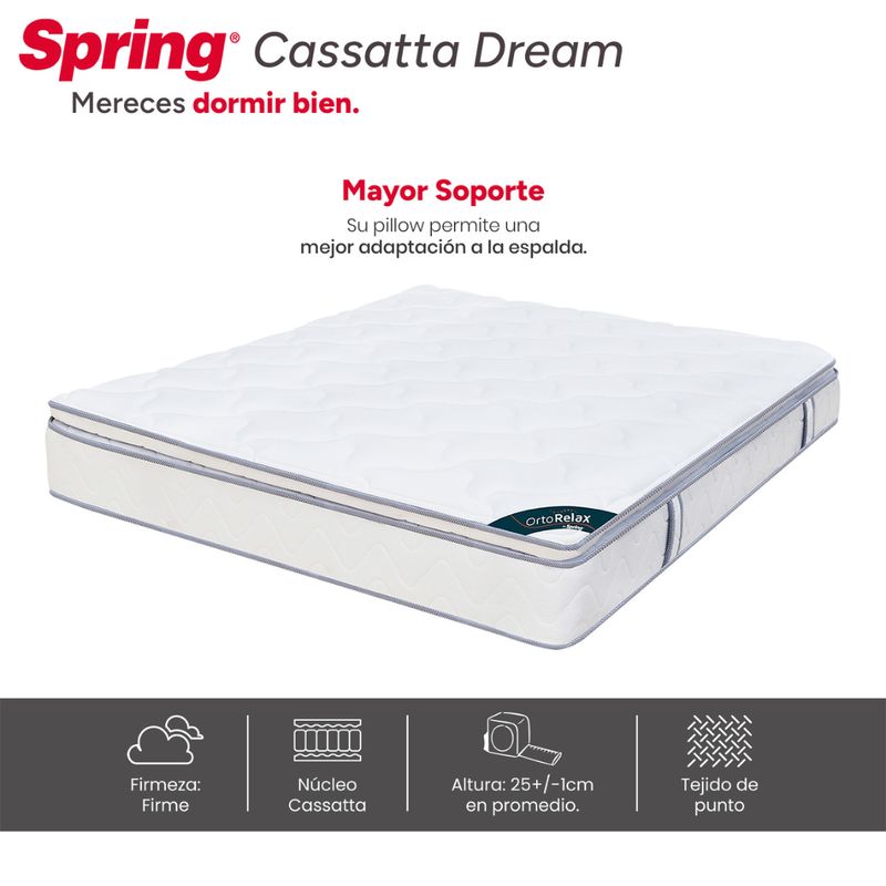 SPRING - Colchón Spring Cassatta Dream Firme - Ortopédico 100x190
