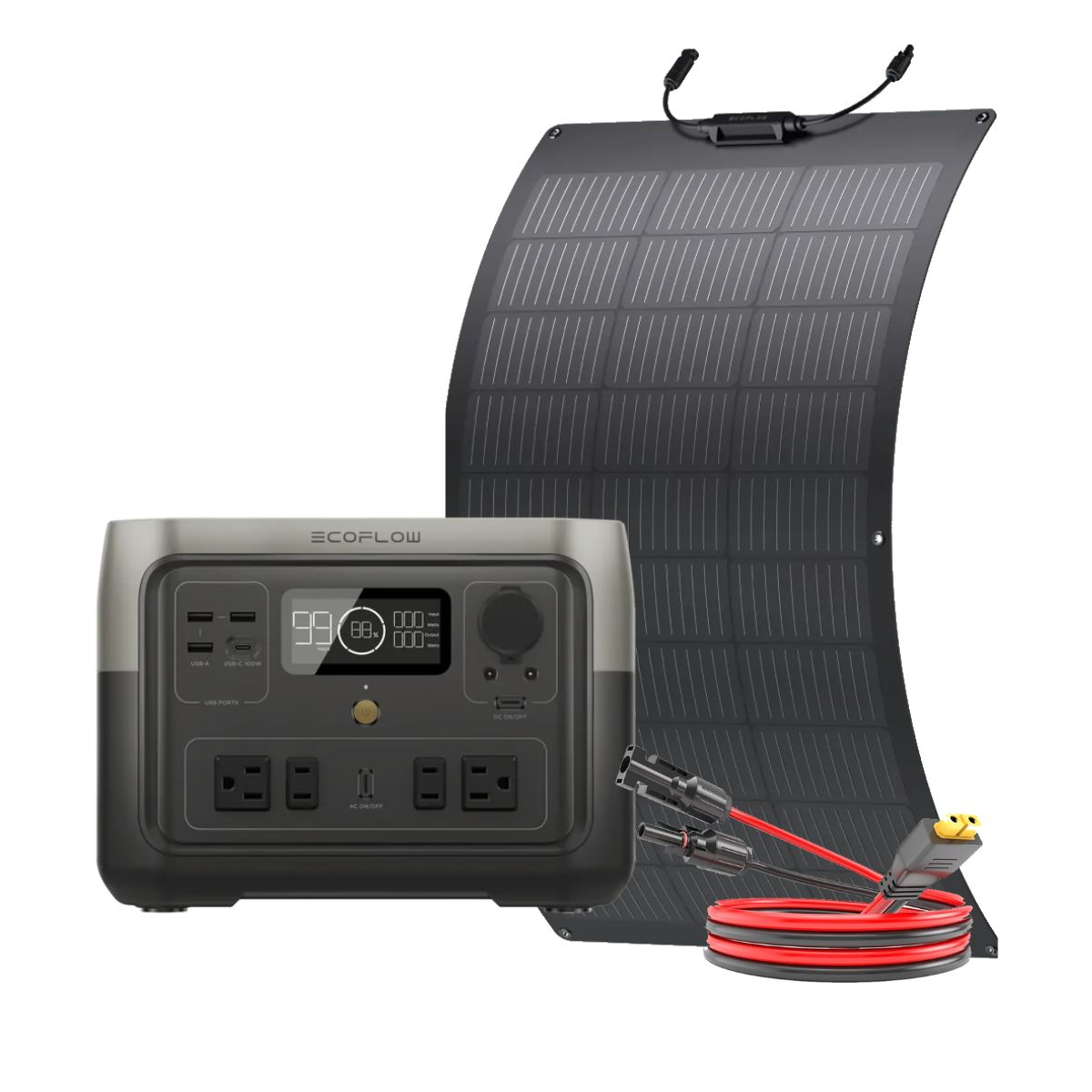 ECOFLOW - Kit Solar Portátil Ecoflow River 2 Max 500w+ Panel Flex100w