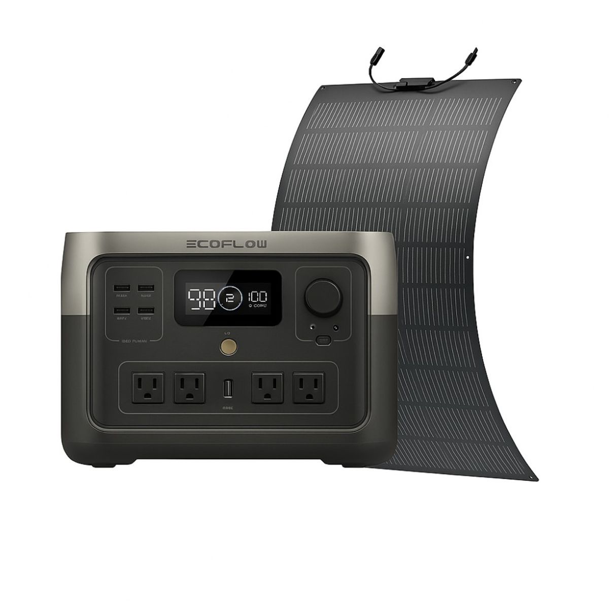 ECOFLOW - Kit Solar Portátil Ecoflow River 2 Max 500w+ Panel Flex100w