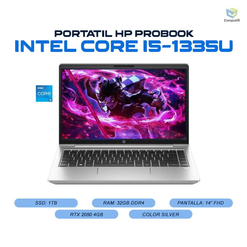 HP - Portatil HP ProBook RTX 2050 4GB GDDR6 Intel Core i5-1335U 32GB 1TB SSD - 440 G10