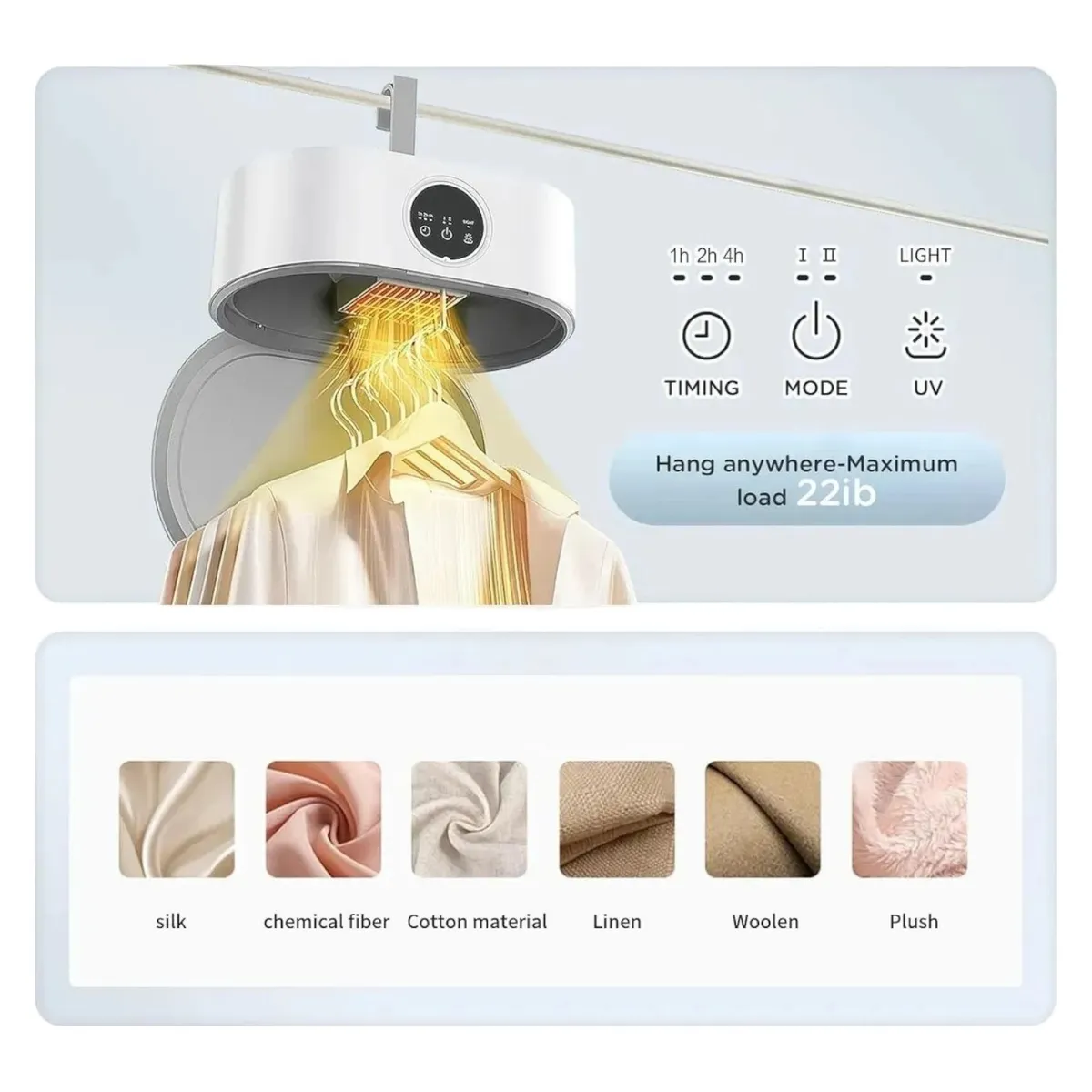 GENERICO - Secador De gancho De Ropa Con Luz Uv