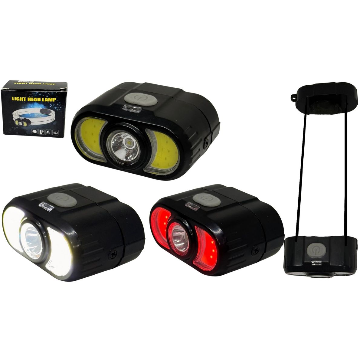MAZUGI - Linterna Portátil Frontal Recargable Luz Led Camping Minera