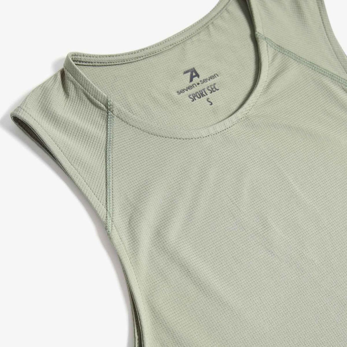 SEVEN SEVEN - Crop Top Texturizado  Para Mujer Verde Seven Seven