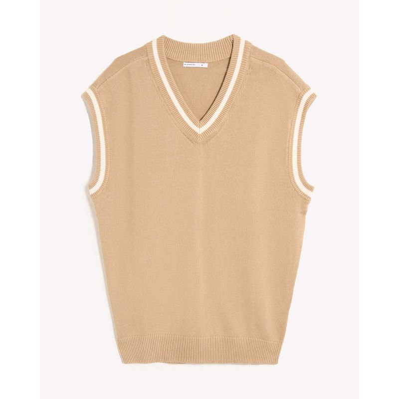 SEVEN SEVEN - Chaleco Para Hombre Plano Color Arena Marca Seven Seven #45250009