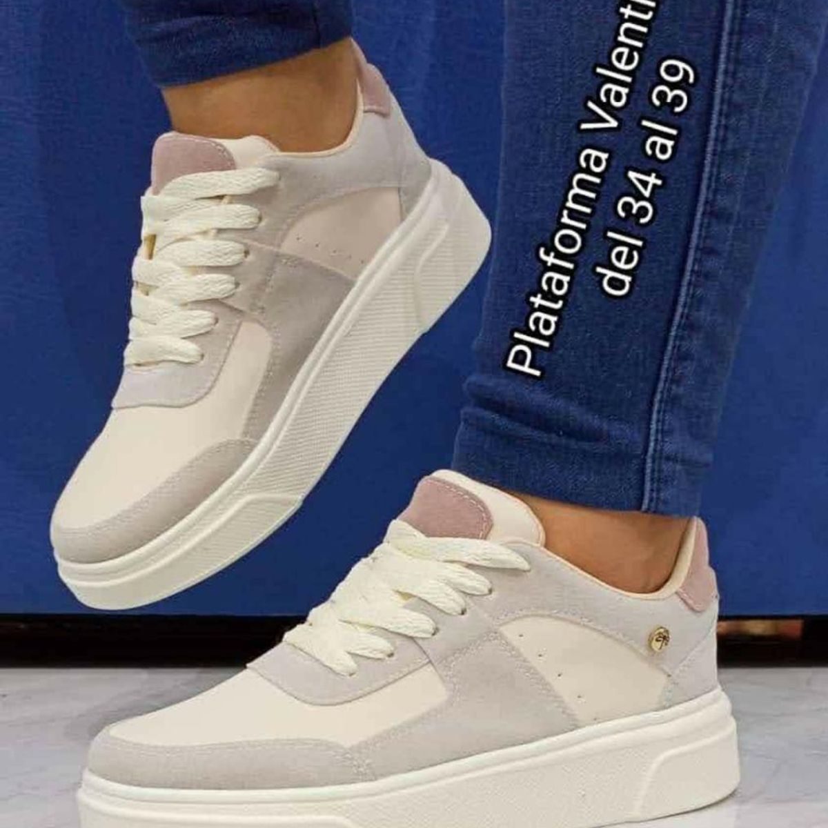 URBAN PLUS - TENIS PARA MUJER BEIGE