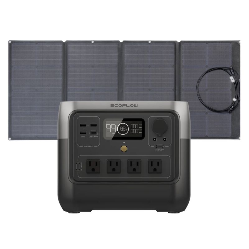ECOFLOW - Kit Solar Portátil Ecoflow River 2 Pro 800w + Panel 220w