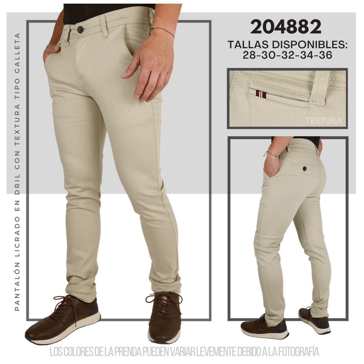 ABC - pantalon en dril galleta para hombre AAA tipo exportacion full calidad