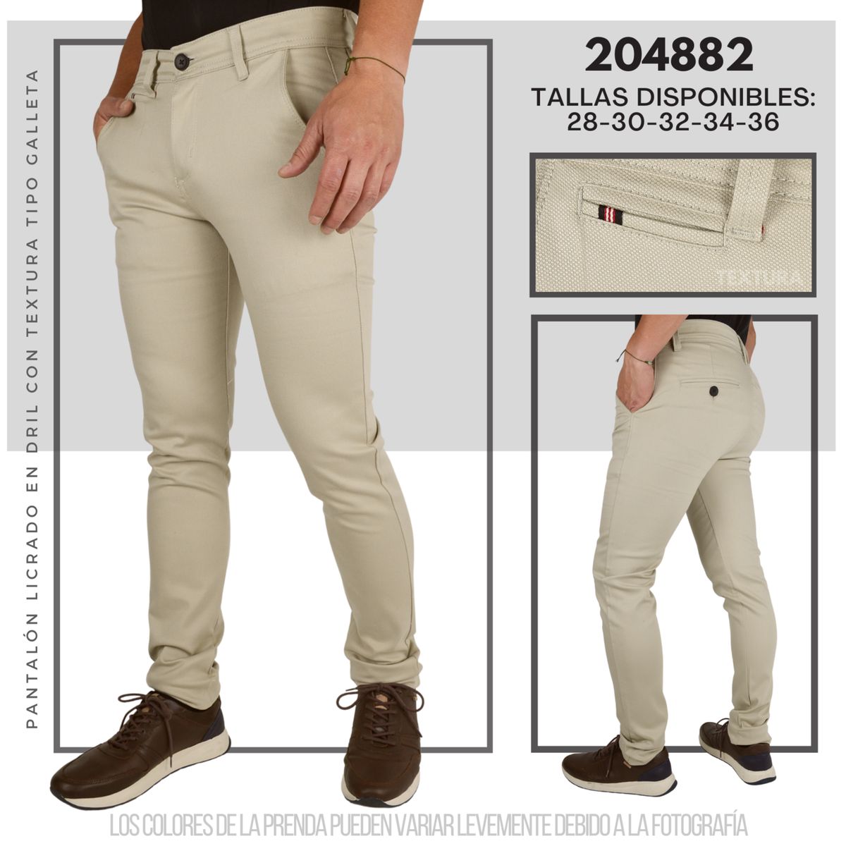ABC - pantalon en dril galleta para hombre AAA tipo exportacion full calidad