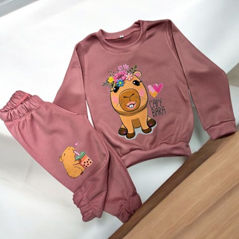 BRYKE - Sudadera Niña Capibara Palo de Rosa