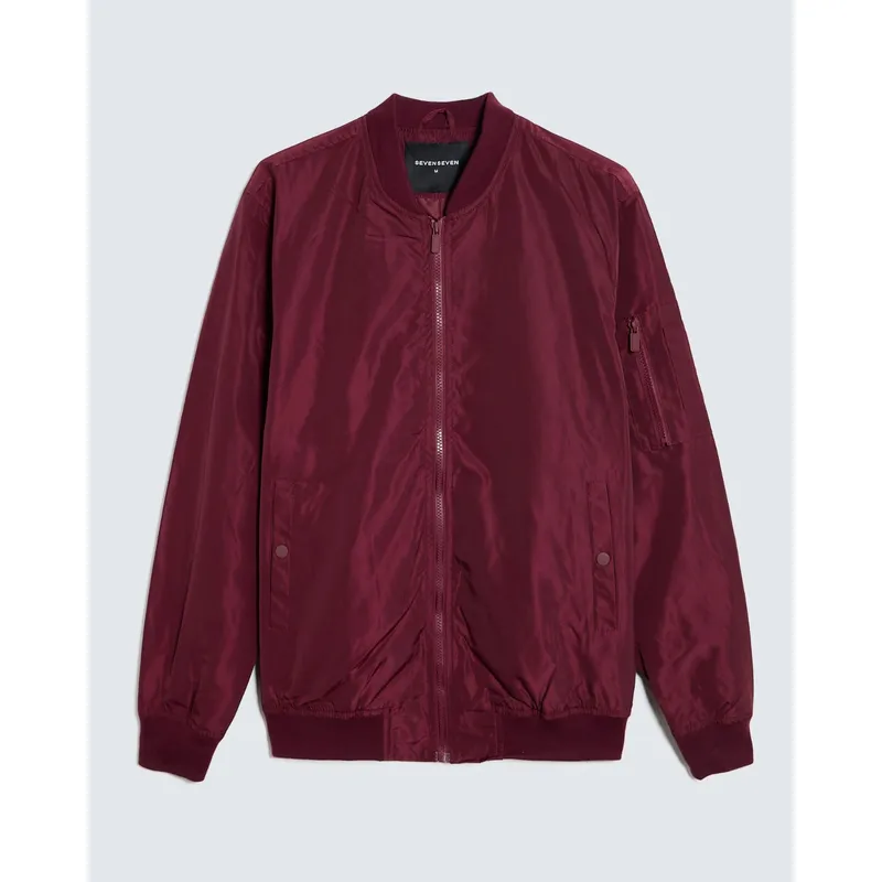 SEVEN SEVEN - Chaqueta Para Hombre Bomber Color Vino Marca Seven Seven #45080442