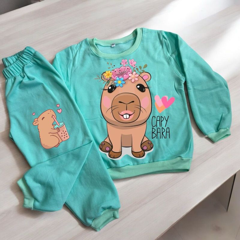 BRYKE - Sudadera Niña Capibara Verde Menta
