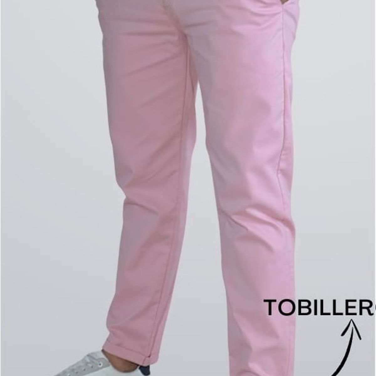 ABC - Pantalon Hombre Dril Licrado Tobillero Al Tobillo rosa azul beige