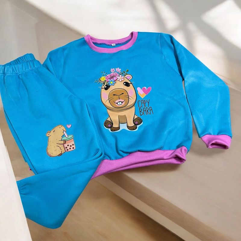 BRYKE - Sudadera Niña Capibara Azul Claro