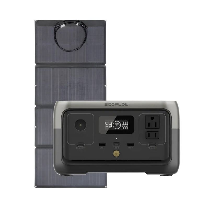 ECOFLOW - Kit Solar Portátil Ecoflow River 2 300 W + Panel 110 W