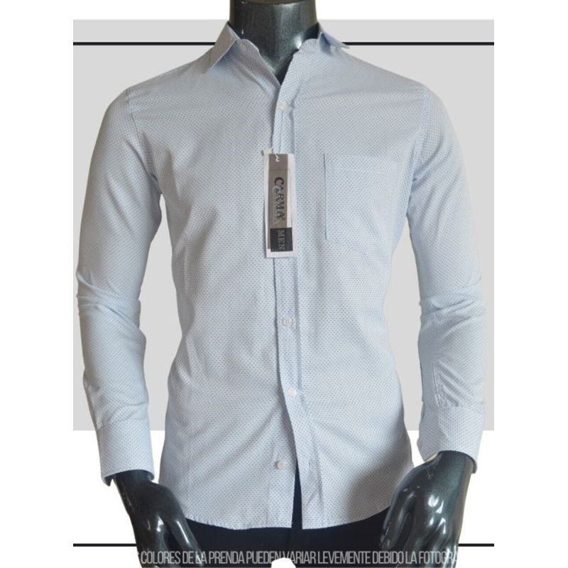 ABC - Camisa Manga Larga Para Hombre Botones Diseño