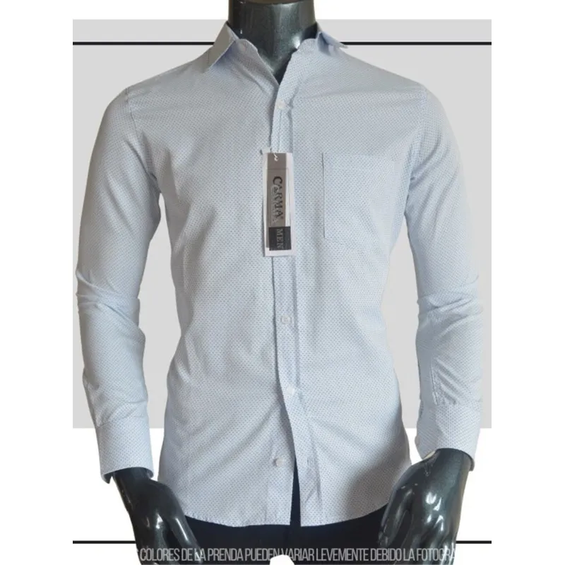 ABC - Camisa Manga Larga Para Hombre Botones Diseño