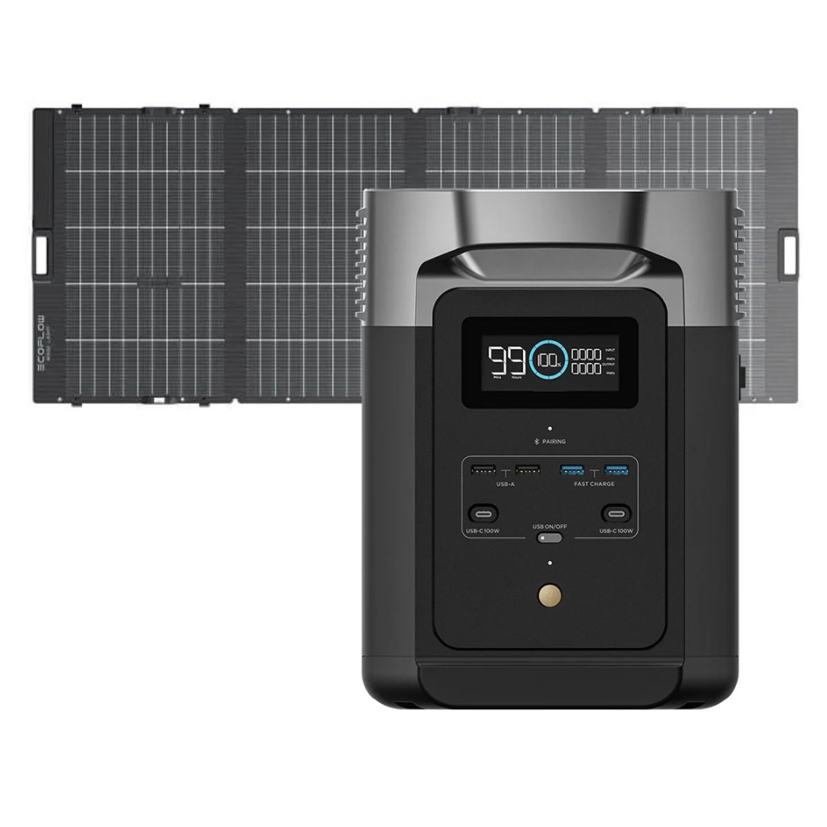 ECOFLOW - Kit Solar Portátil Ecoflow Delta 2 Max + Panel 400 W Bifacial