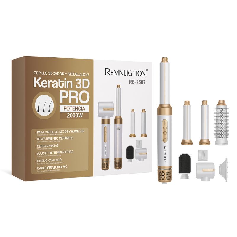 GENERICO - Cepillo Secador Keratin 3D PRO 7 EN 1  2000w