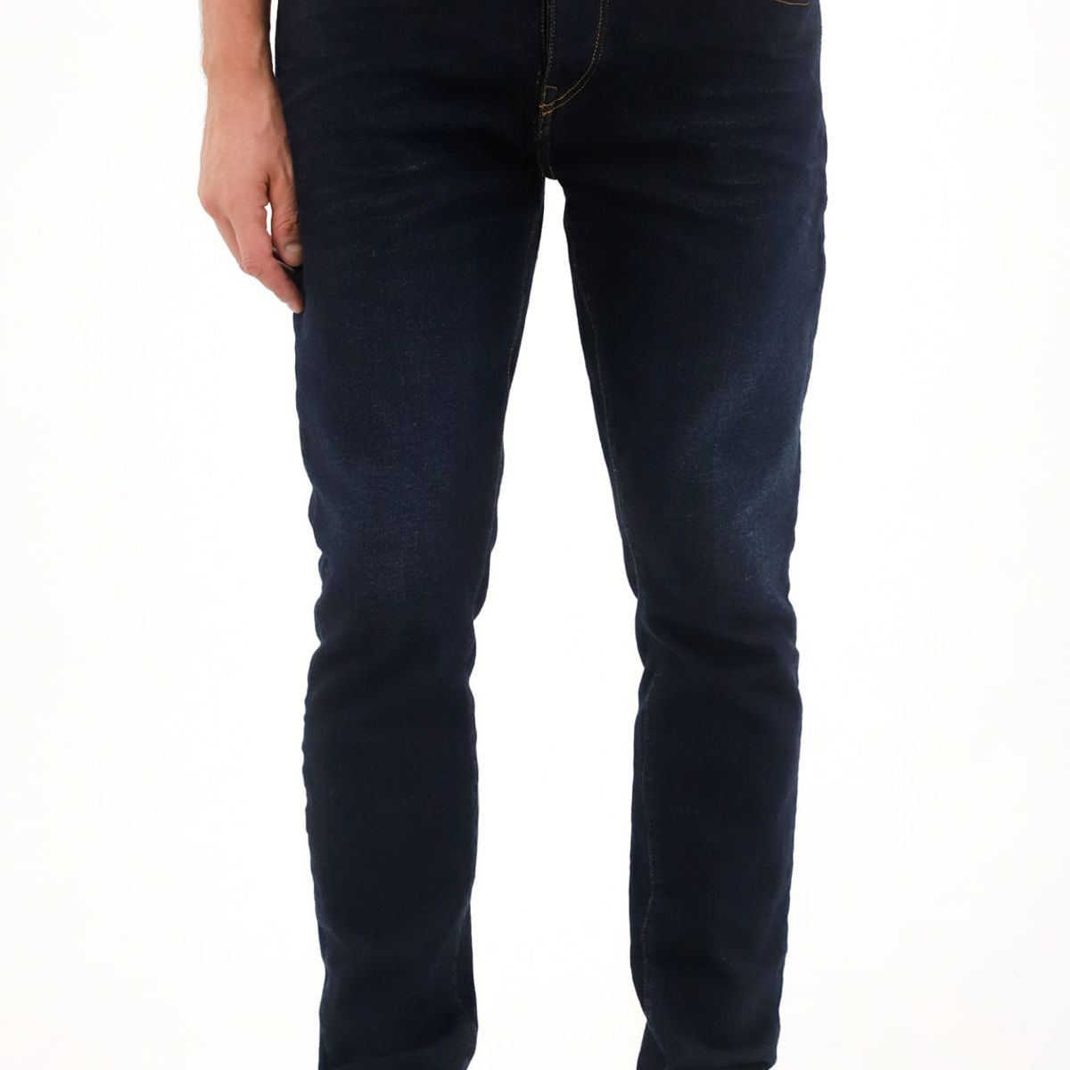 TENNIS - Jean Skinny de tiro medio tono raw para hombre