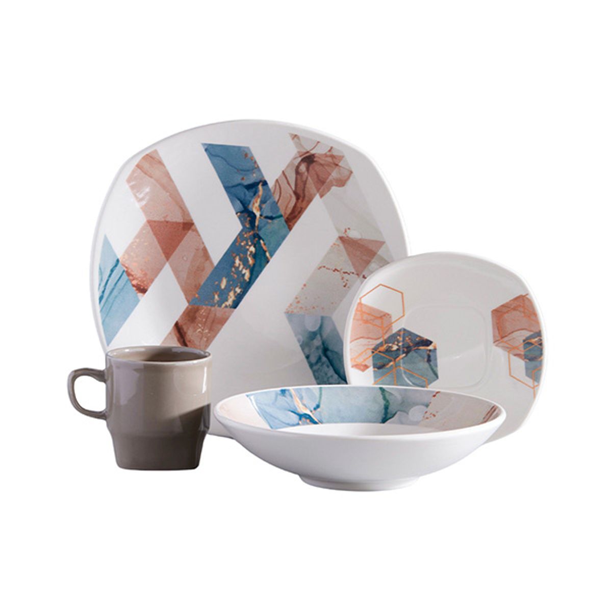 CORONA - Vajilla Corona Lois 4 Puestos 16 Piezas