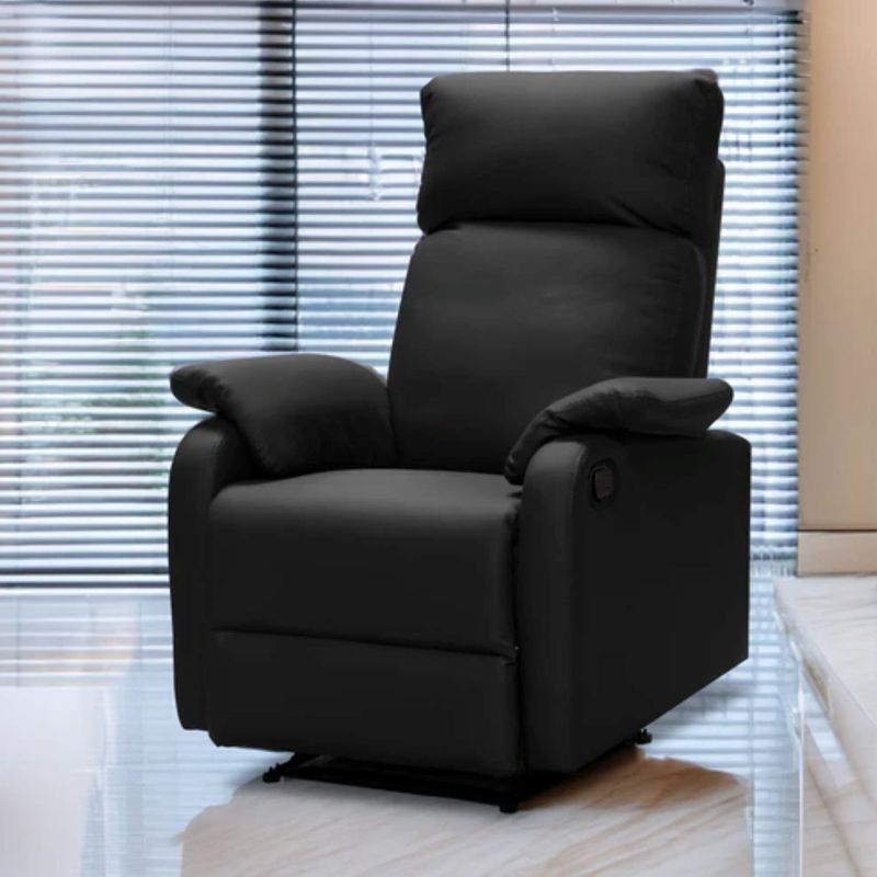 ELITE LIVING - SILLA RECLINABLE VELVET ESTATICA SINTETICO  NEGRO