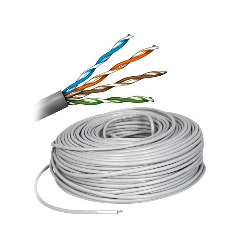HIKVISION - 100 Mts Cable Utp Cat 5e Gris Hikvision 100% Cobre