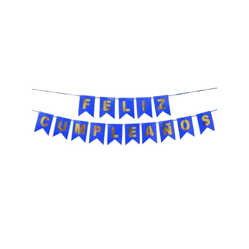 GENERICO - Guirnalda Letrero Feliz Cumpleaños azul  Banderín