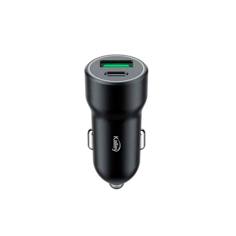 KALLEY - Cargador Auto KALLEY Dual 20W USB-A 10WUSB-C 10W K-CC Negro
