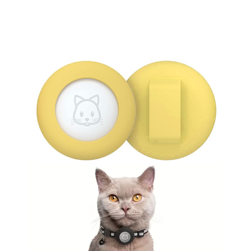 WAWAW - Funda redonda amarillo para Airtag 16mm