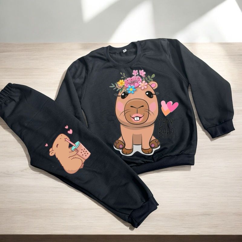 BRYKE - Sudadera Niña Capibara Negra