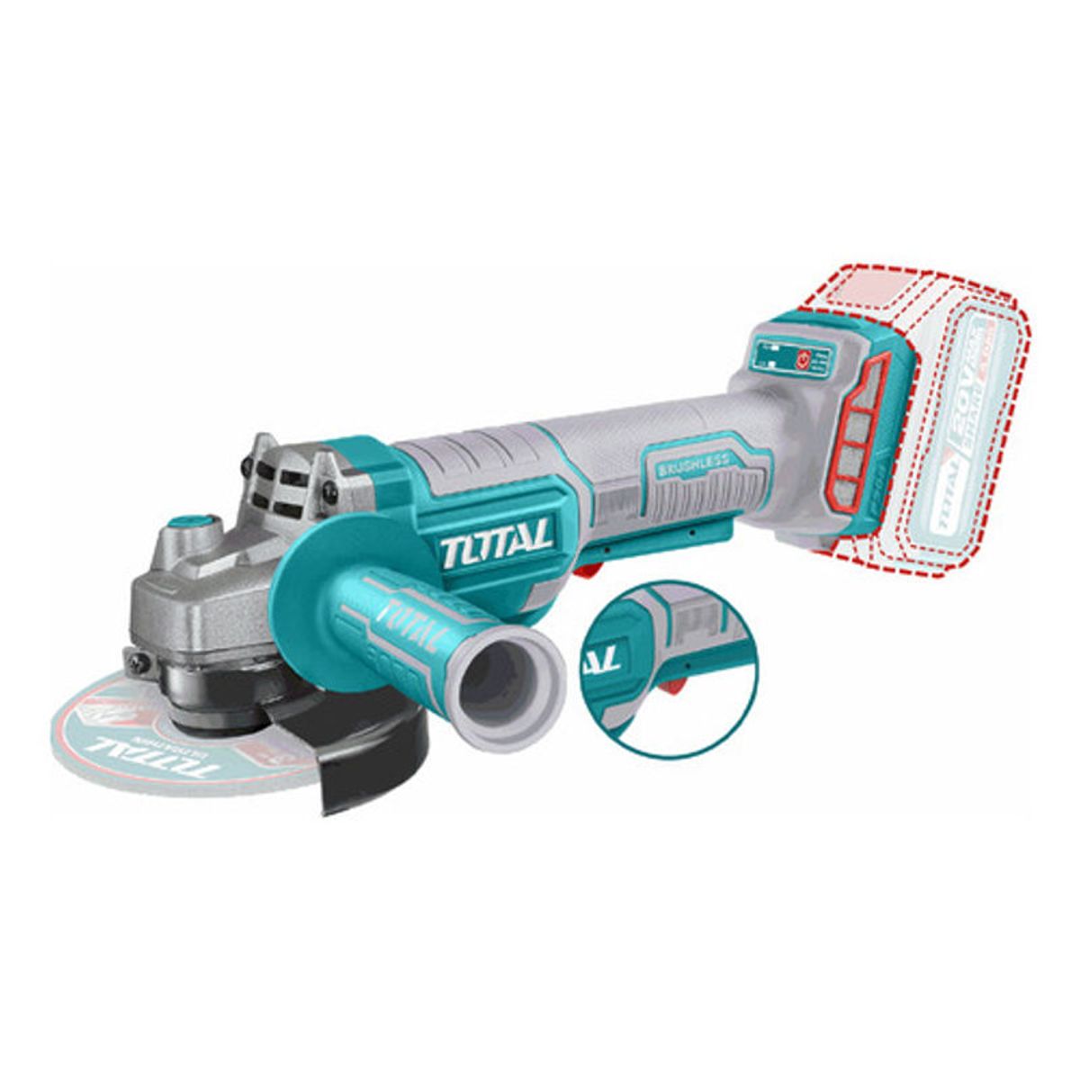 TOTAL - Pulidora Inalambrica 4 12 Industrial Total 20v