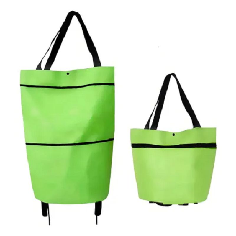 GENERICO - Carrito Bolso Plegable Mandado Con Rueda Portátil Cocina verde