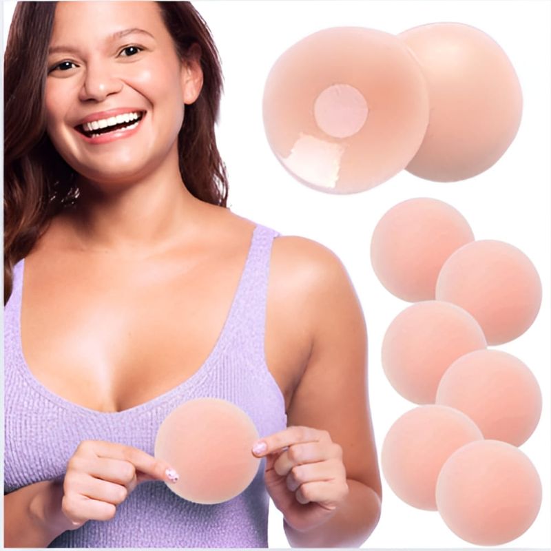 GENERICO - Cubrepezones Reutilizables de Silicona 3 Pares