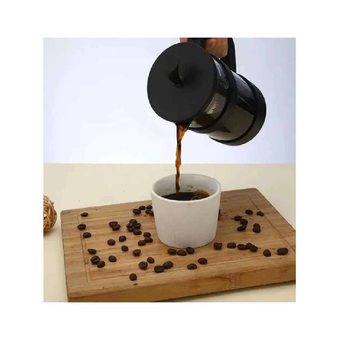 SKY - Prensa Francesa Café 600ml Y Mini Molino Café Eléctrico