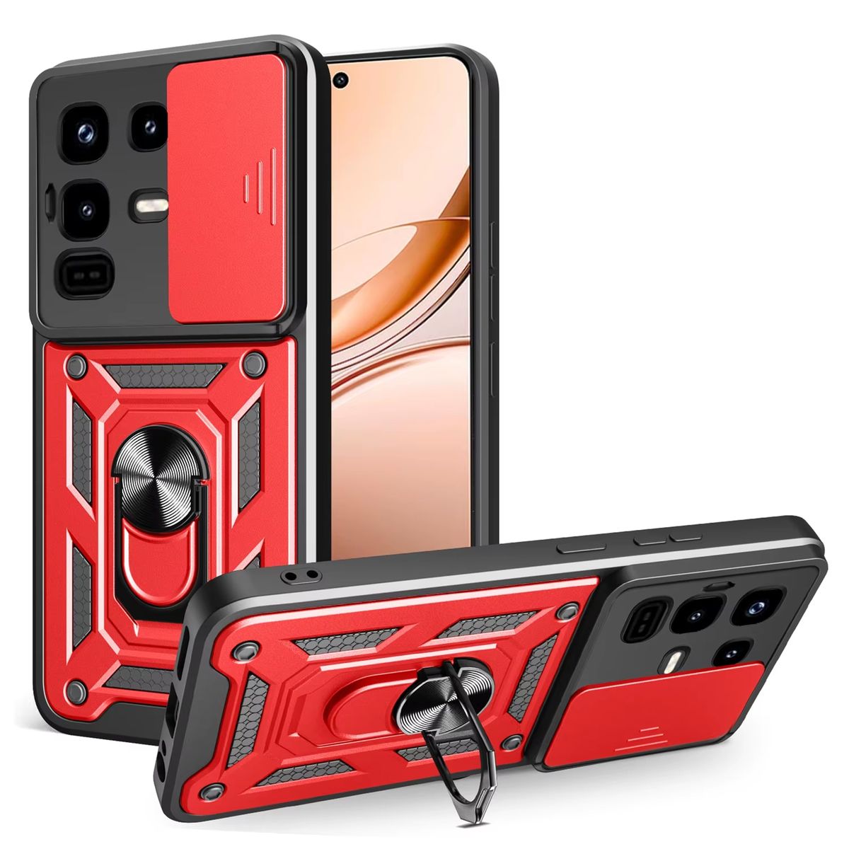 GENERICO - Funda Case Protector Slider Compatible Infinix Note 50 Pro Rojo