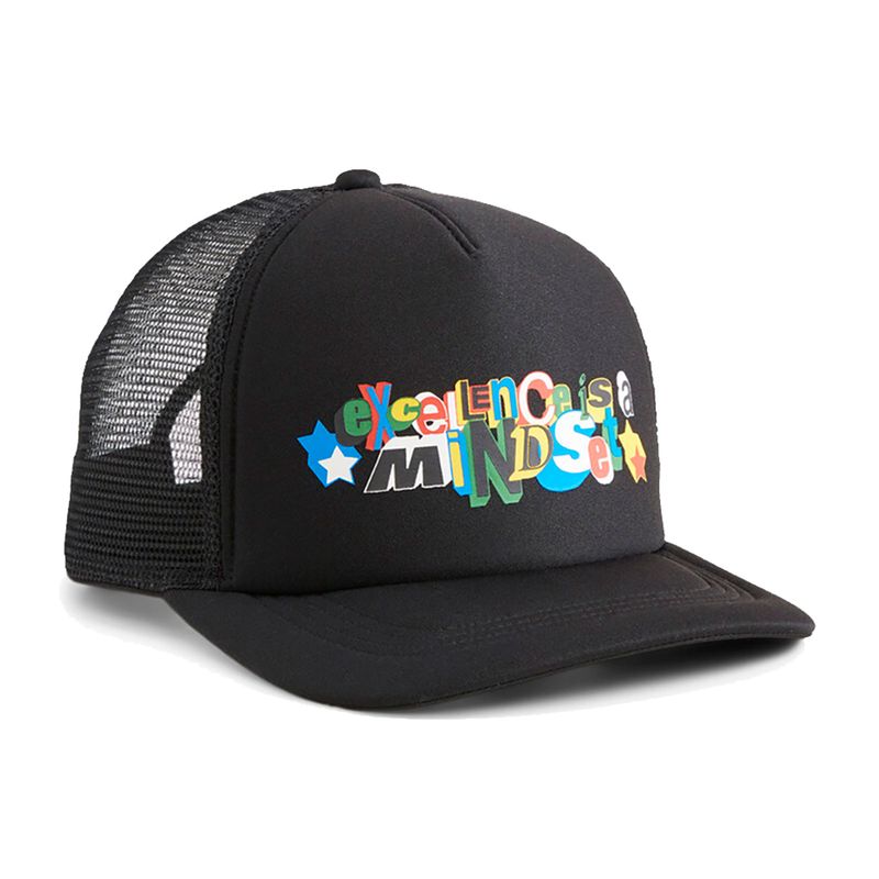 PUMA - Gorra Marca Puma Basketball Trucker Original Negro Hombre