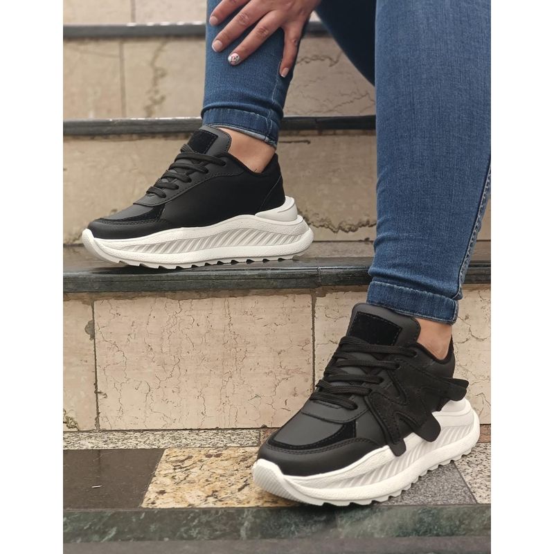 URBAN PLUS - TENIS PARA MUJER NEGROS