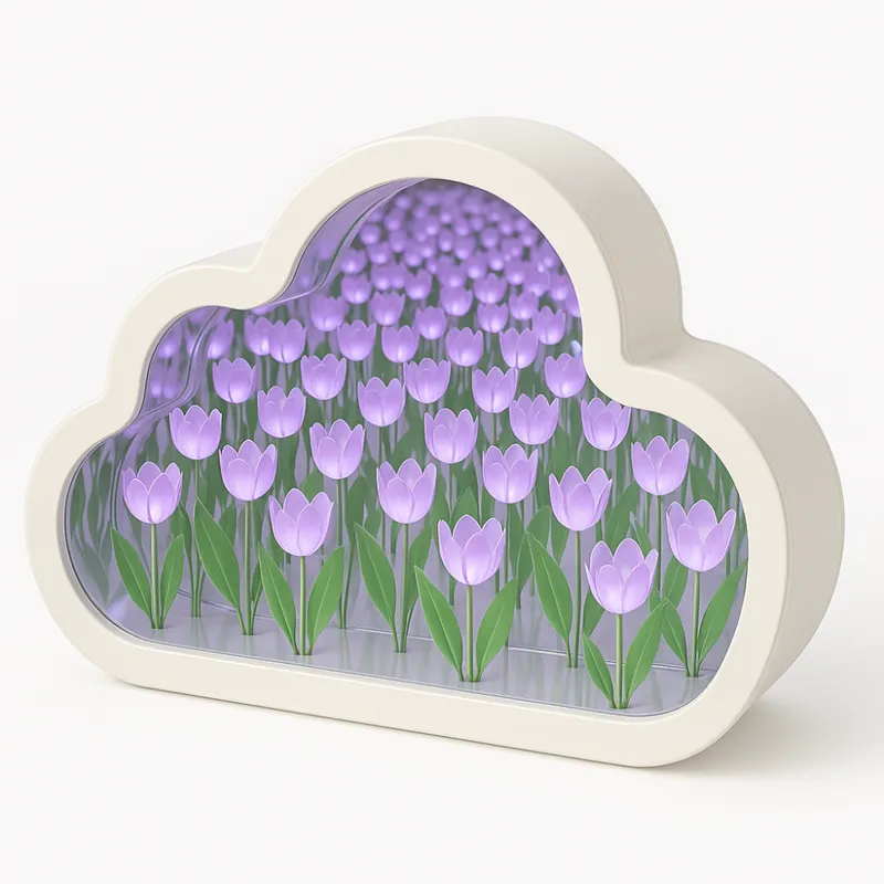 GENERICO - Lámpara Nube LED Espejo Infinito Tulipanes  Alimentación USB Directa