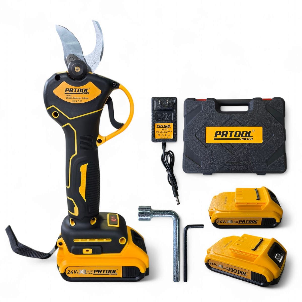 PROTOOL - Tijeras de podar eléctricas Inalambrica 2 baterias 24V