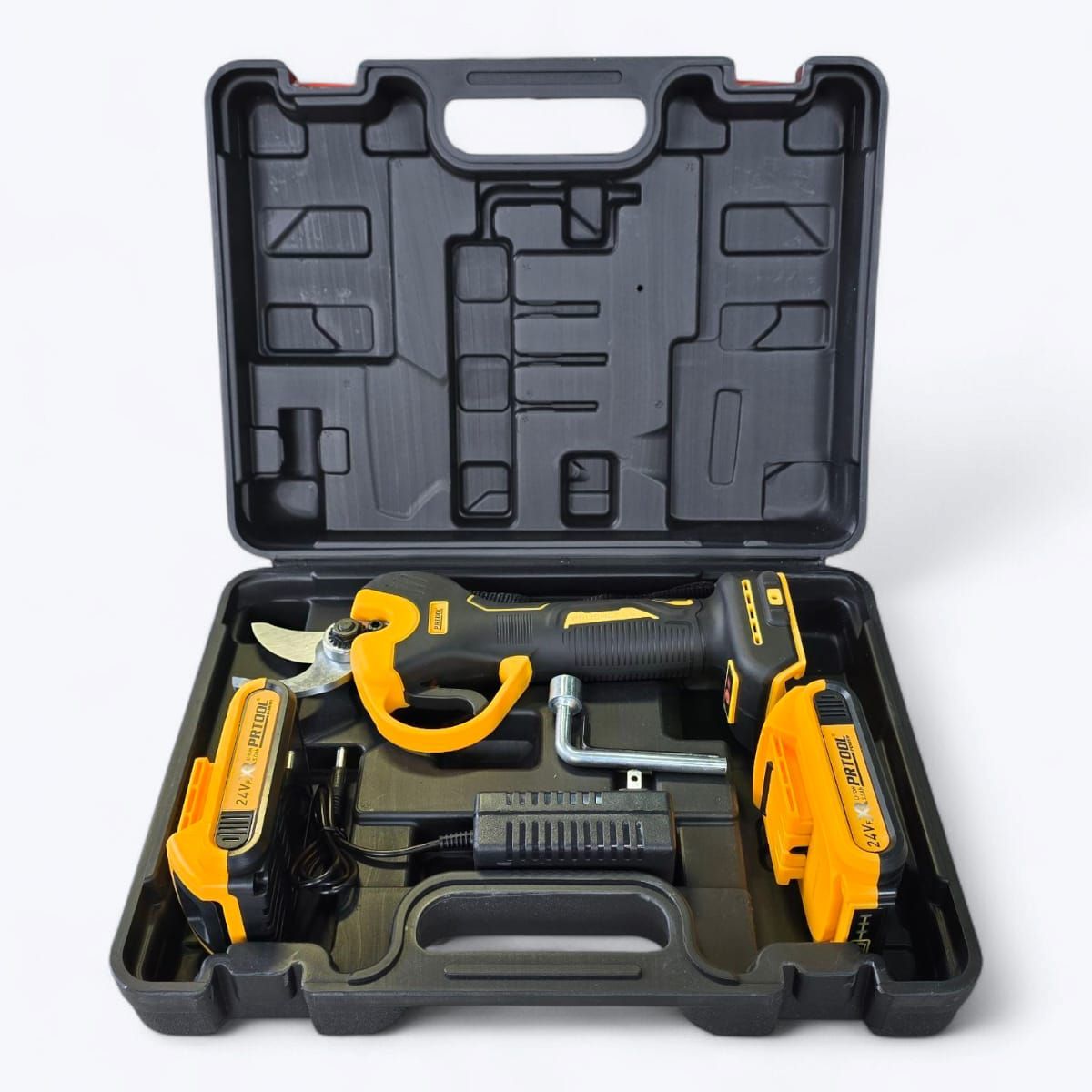 PROTOOL - Tijeras de podar eléctricas Inalambrica 2 baterias 24V