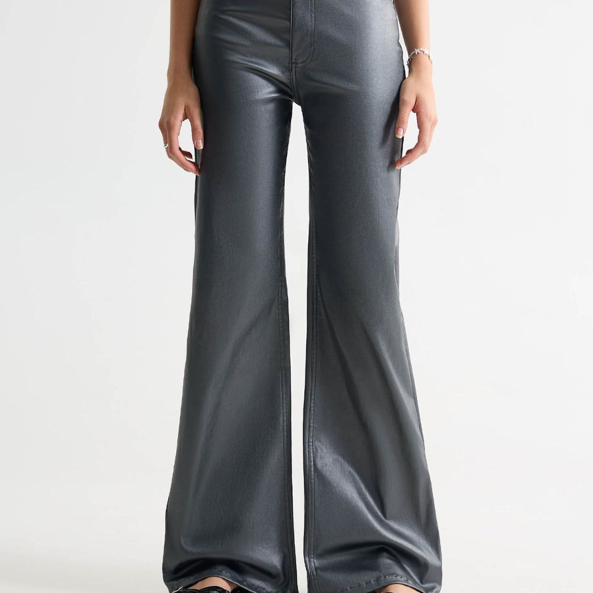 SEVEN SEVEN - Jean Wide Leg En Tono Gris Plomo  Para Mujer Plata Seven Seven