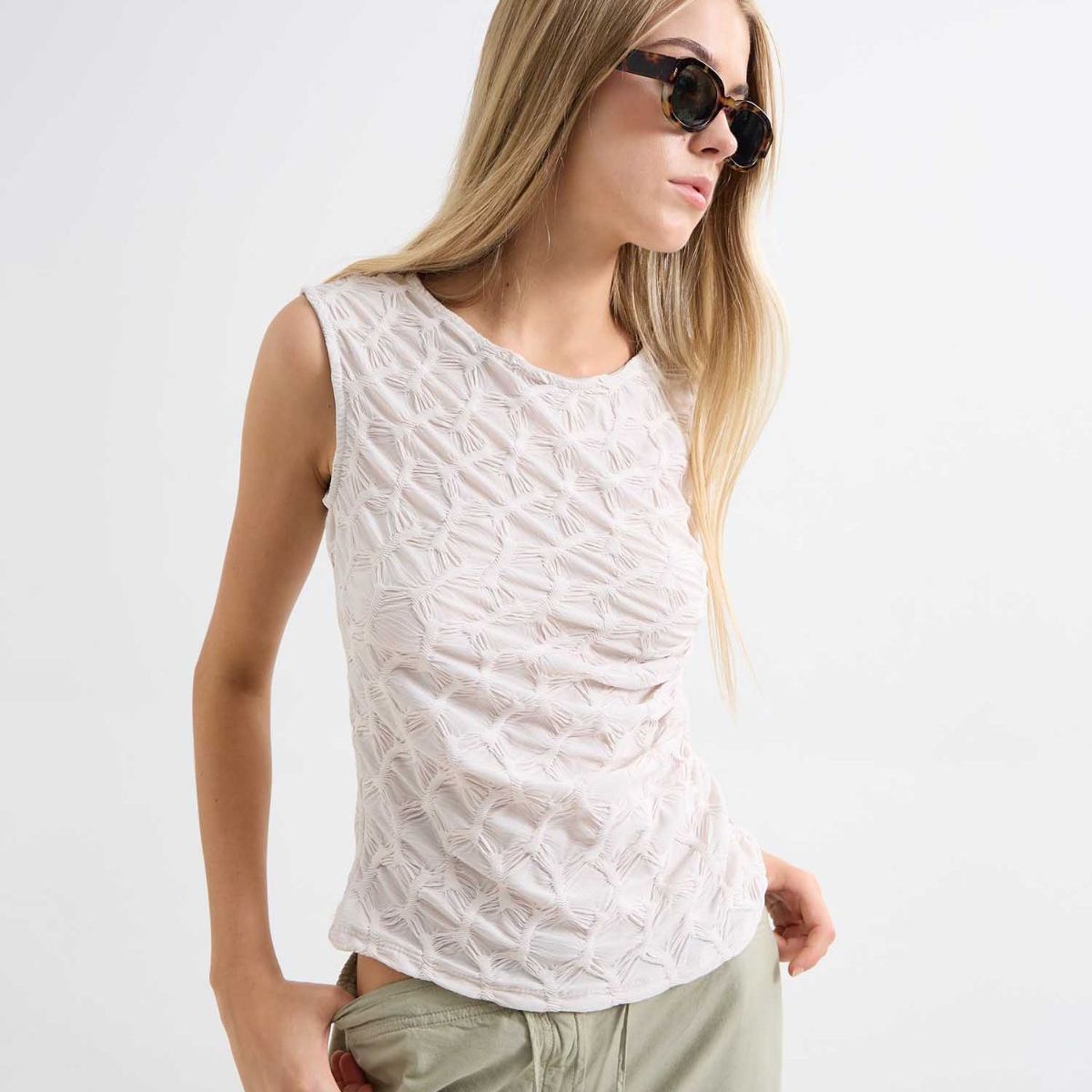 SEVEN SEVEN - Blusa En Efecto Drapeado  Para Mujer Rosa Seven Seven